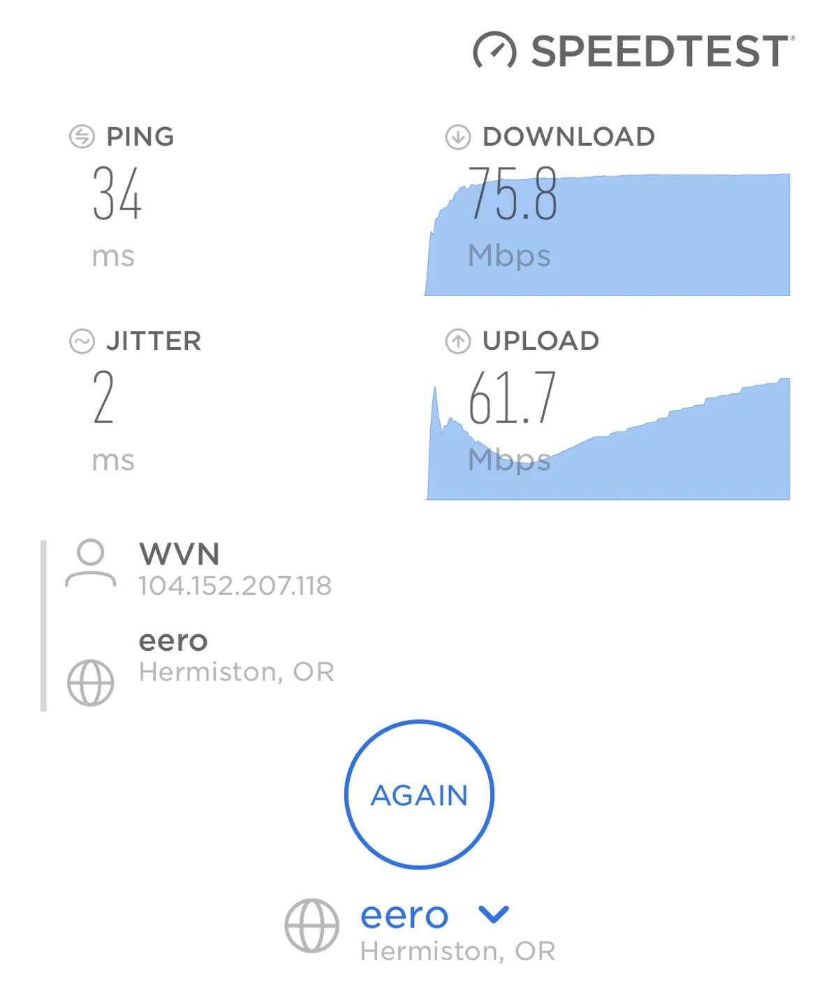 A close-up of an internet speed test on a digital device, showcasing fast Wi-Fi capabilities. The scene features the user interface of the speed test application, providing visual proof of strong connectivity for streaming or remote work.